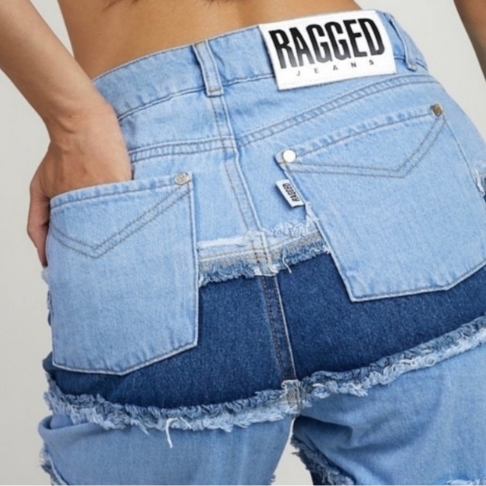 RAGGED PRIEST Infringement Frayed Panel Jeans